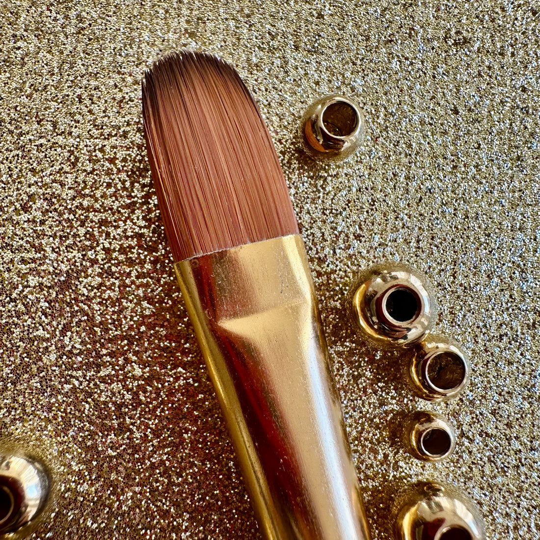 No.8 Filbert Hair Brush : Gold Glow Collection | Synthetic Hair | Vegan