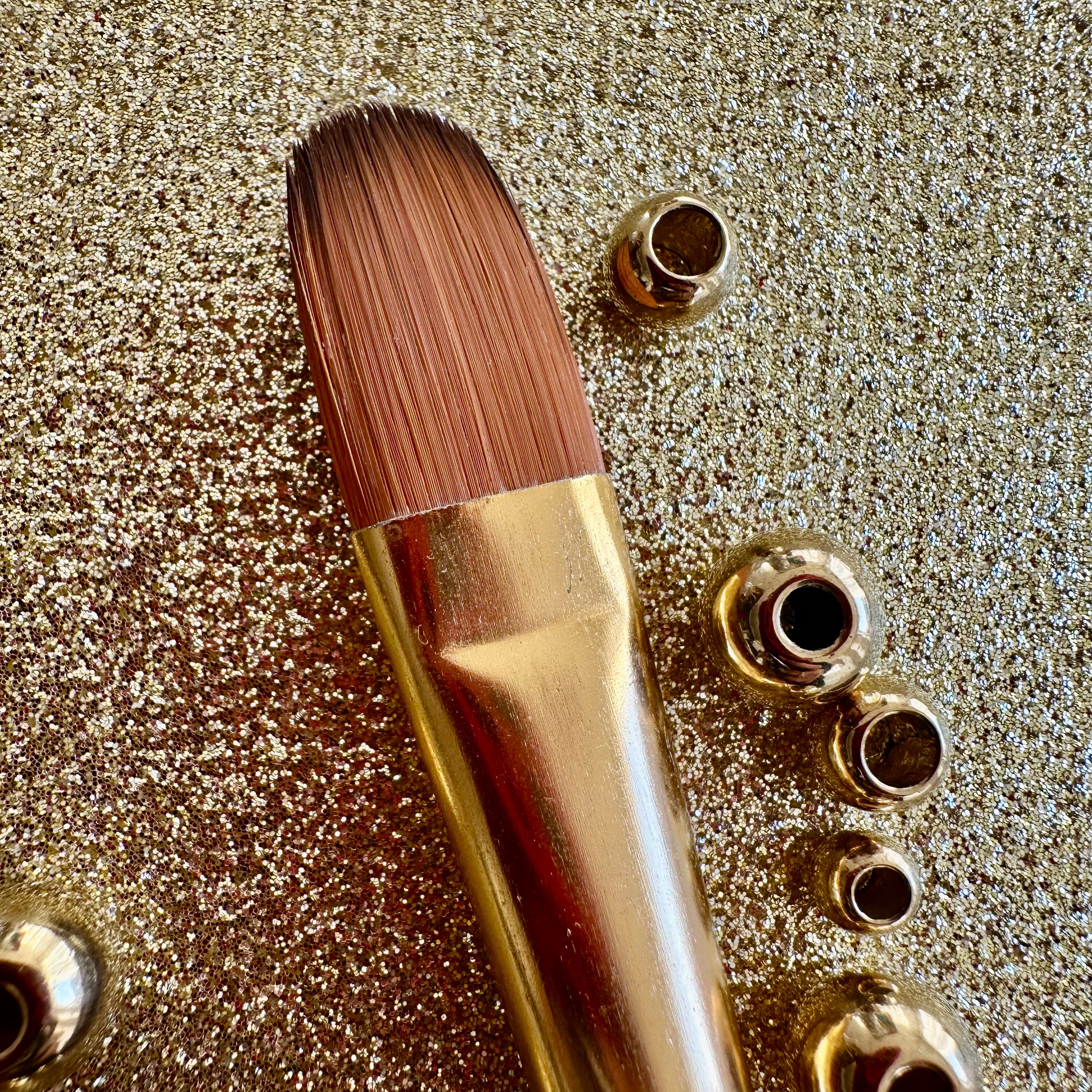 No.8 Filbert Hair Brush : Gold Glow Collection | Synthetic Hair | Vegan