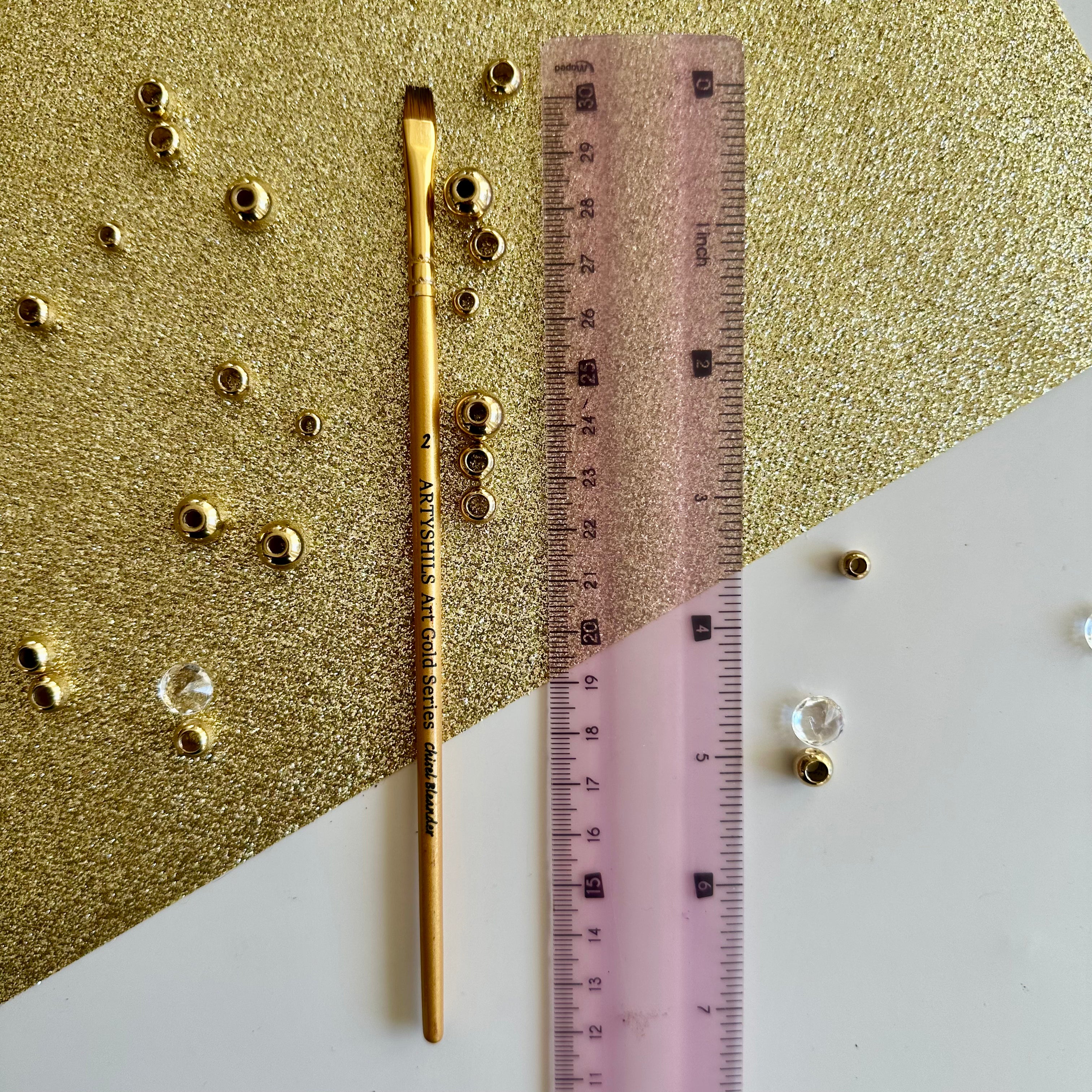 No.2 Chisel Blender Brush : Gold Glow Collection | Synthetic Hair | Vegan