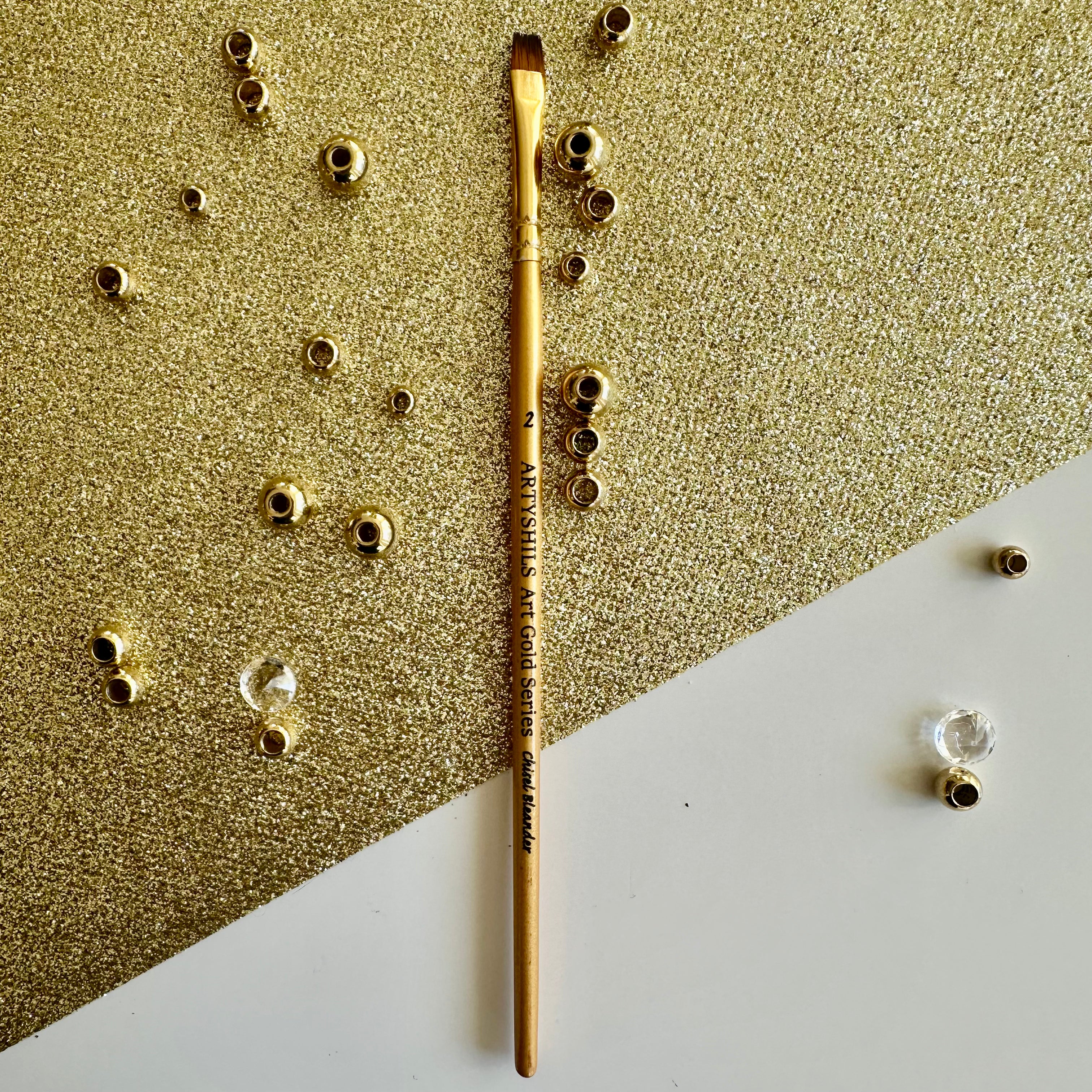 No.2 Chisel Blender Brush : Gold Glow Collection | Synthetic Hair | Vegan