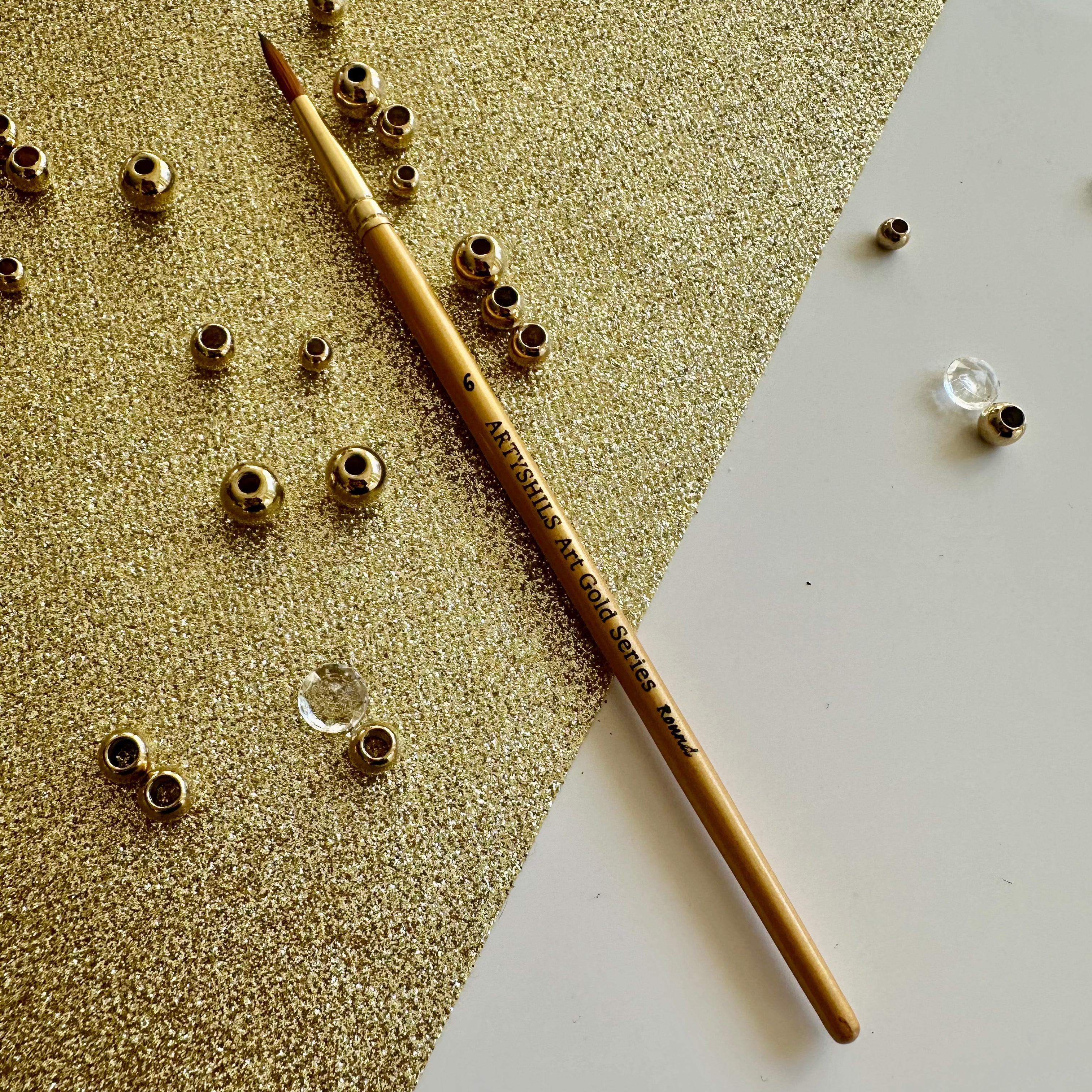 No.6 Round Brush : Gold Glow Collection | Synthetic Hair | Vegan