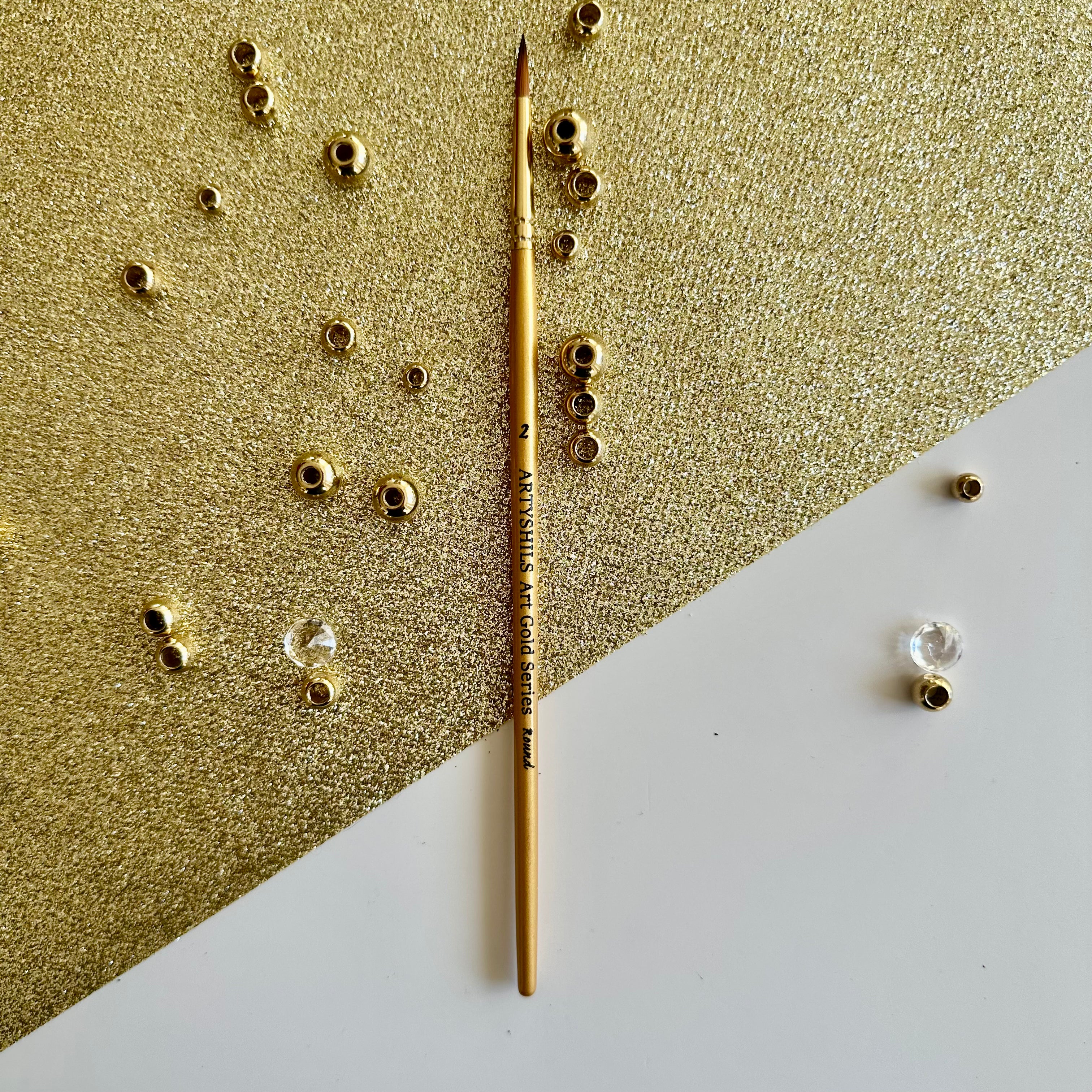 No.2 Round Brush : Gold Glow Collection | Synthetic Hair | Vegan