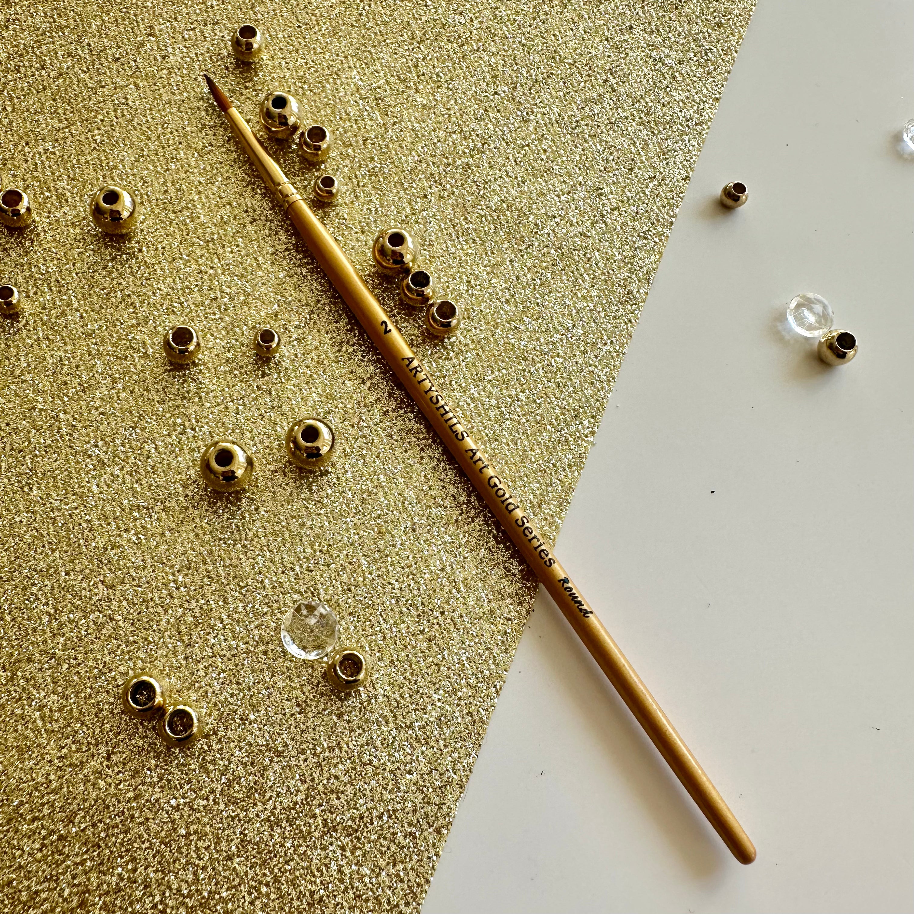 No.2 Round Brush : Gold Glow Collection | Synthetic Hair | Vegan