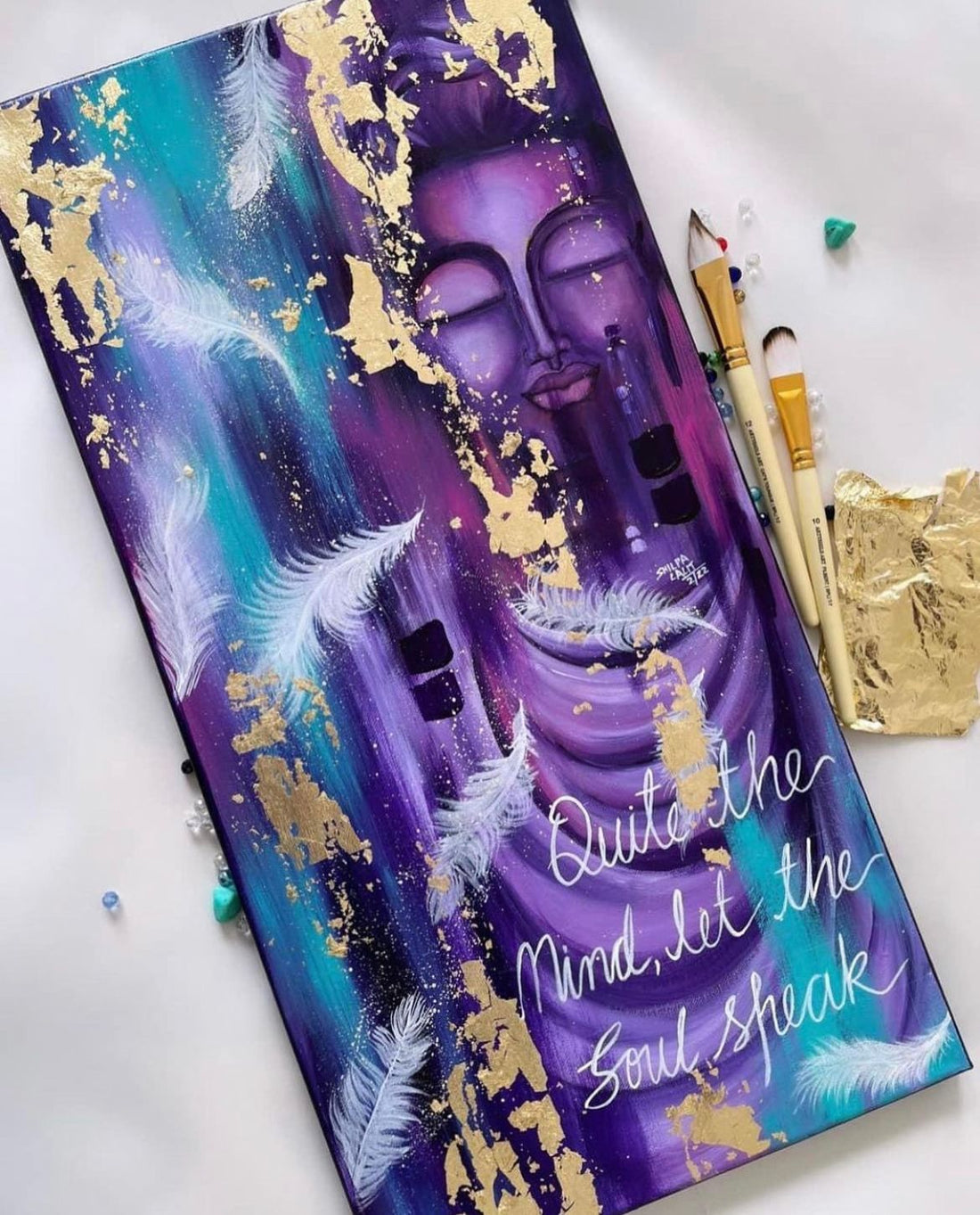 Buddha with Fishes : Detailed Acrylic Painting Workshop + Bonus Challenge | Find Your Inner Voice, Peace & Joy