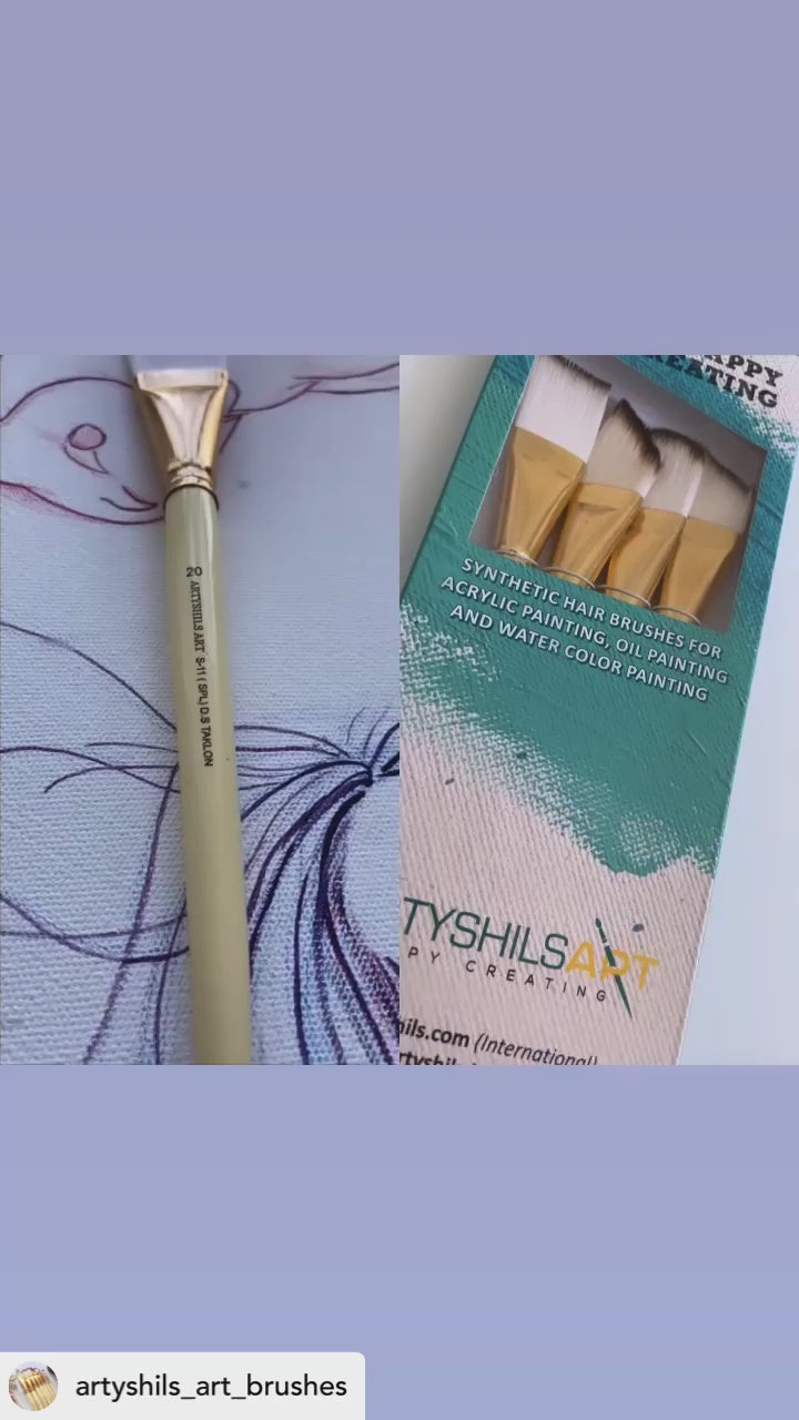 * VERSION 4 * Mix PLUS SIZE synthetic hair brushes for painting