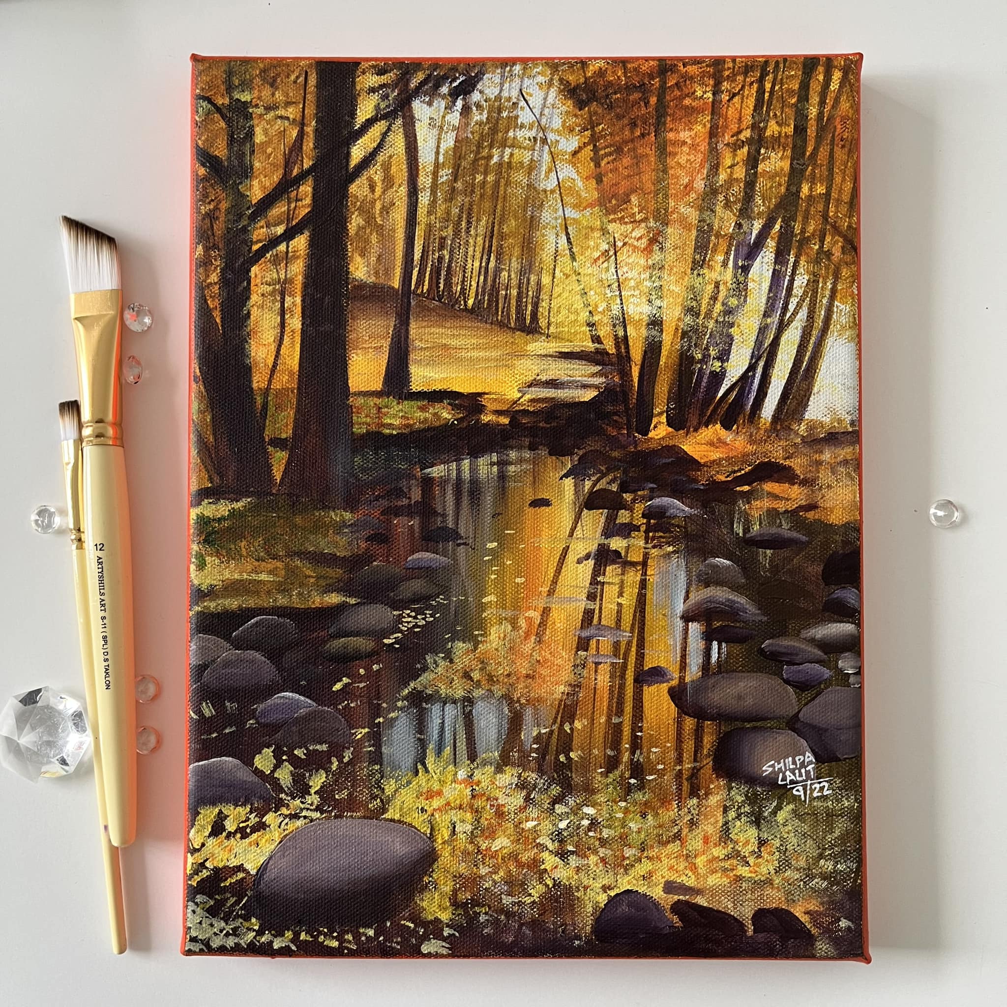 Discover the Beauty of Fall with 4 Stunning Autumn Acrylic Paintings + 1 FREE Bonus Workshop