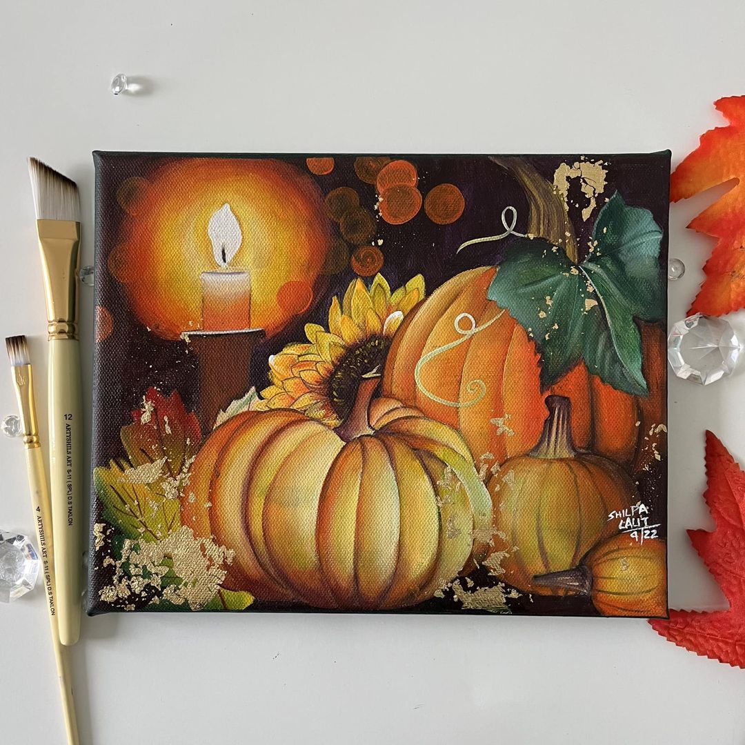 Discover the Beauty of Fall with 4 Stunning Autumn Acrylic Paintings + 1 FREE Bonus Workshop