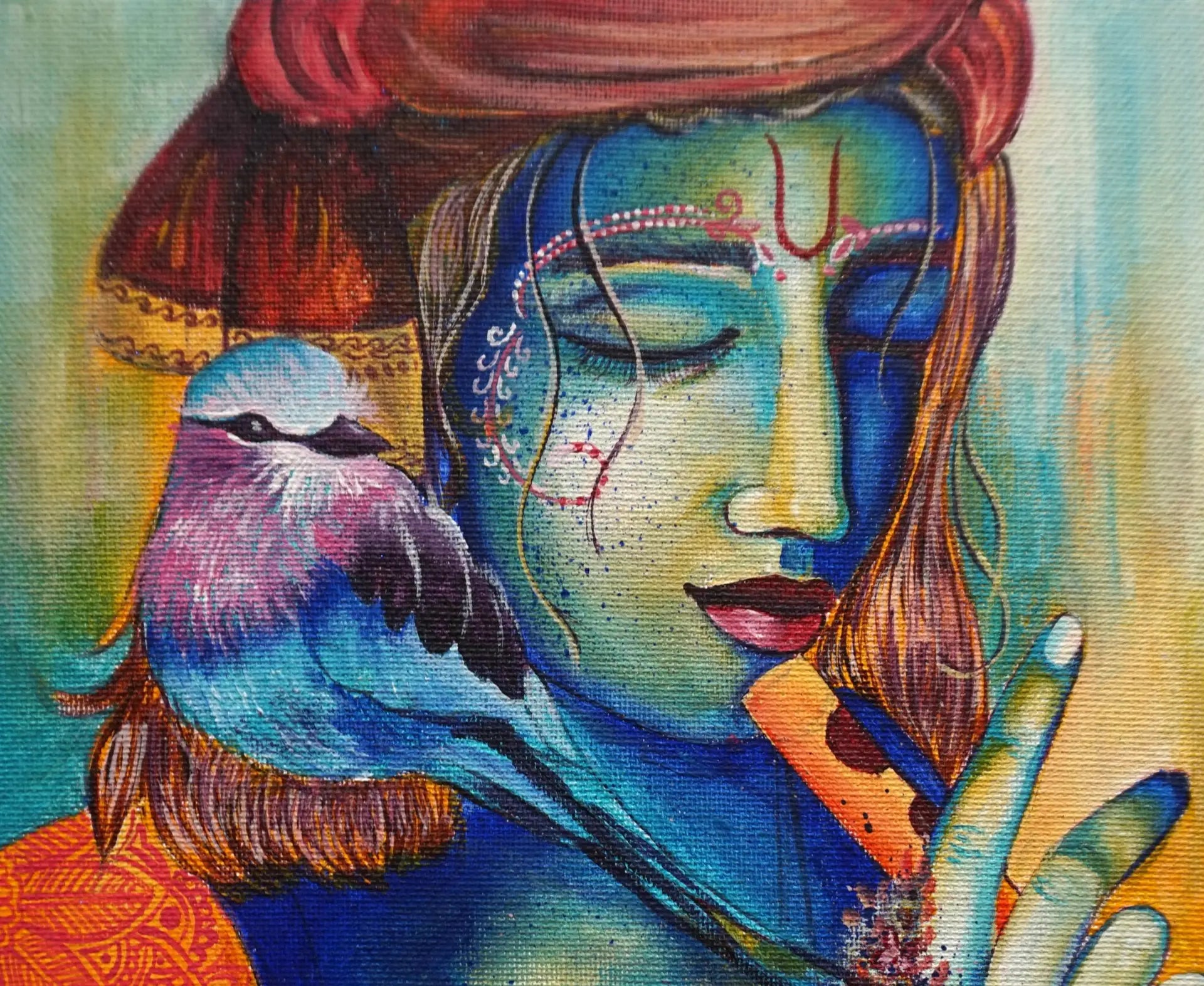 Paint Lord Krishna and the Bird - A Beginner-Friendly Acrylic Painting Workshop on Canvas