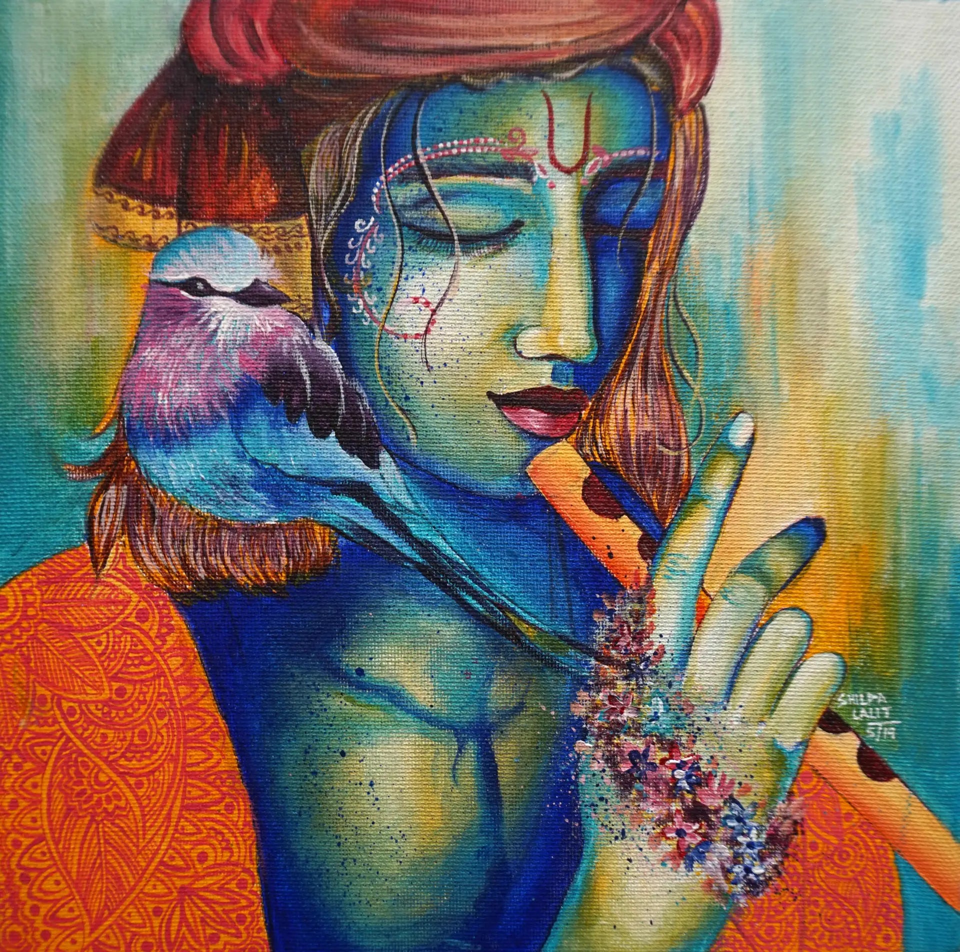 Paint Lord Krishna and the Bird - A Beginner-Friendly Acrylic Painting Workshop on Canvas