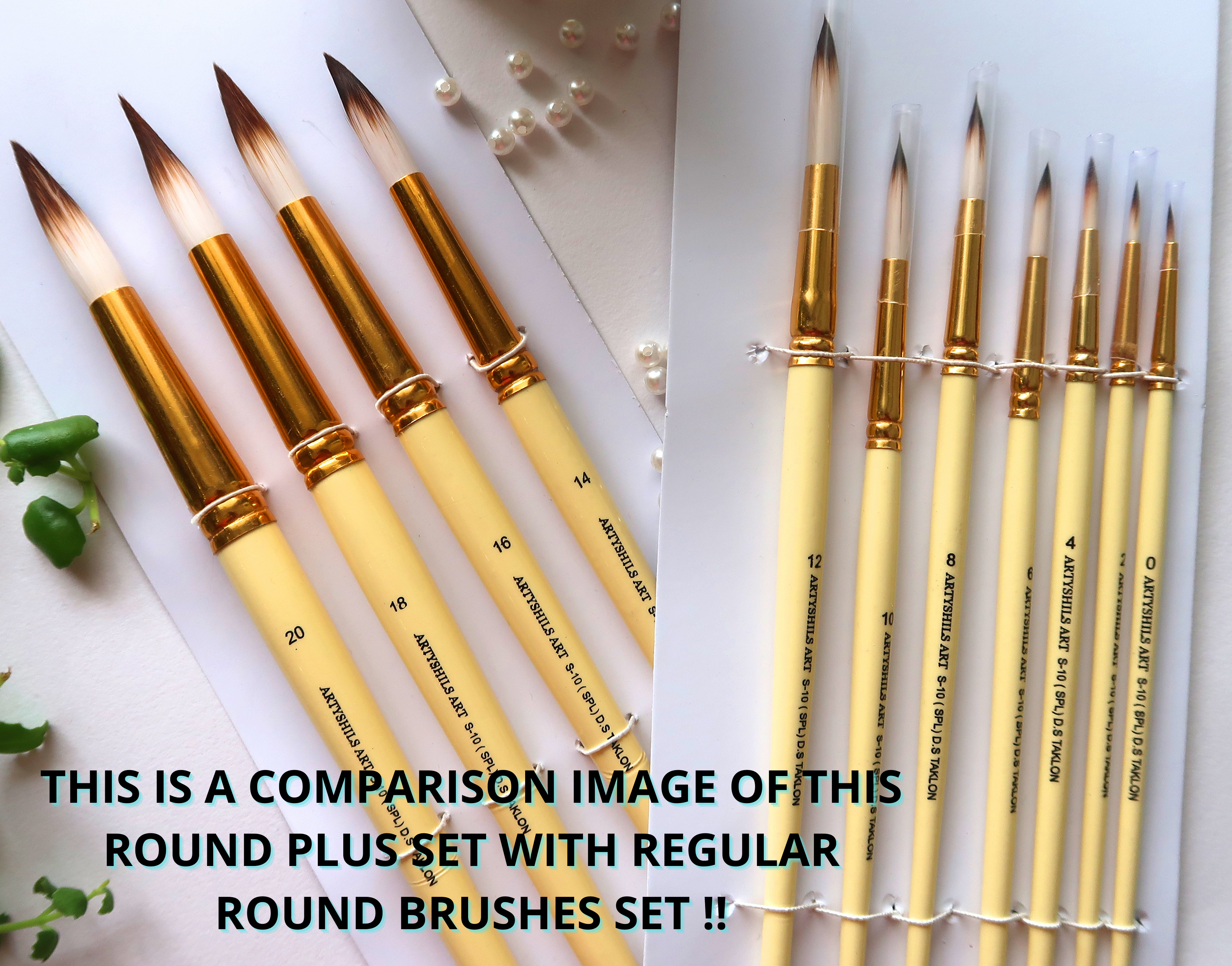 * VERSION 4 * Round PLUS SIZE synthetic hair brushes for painting