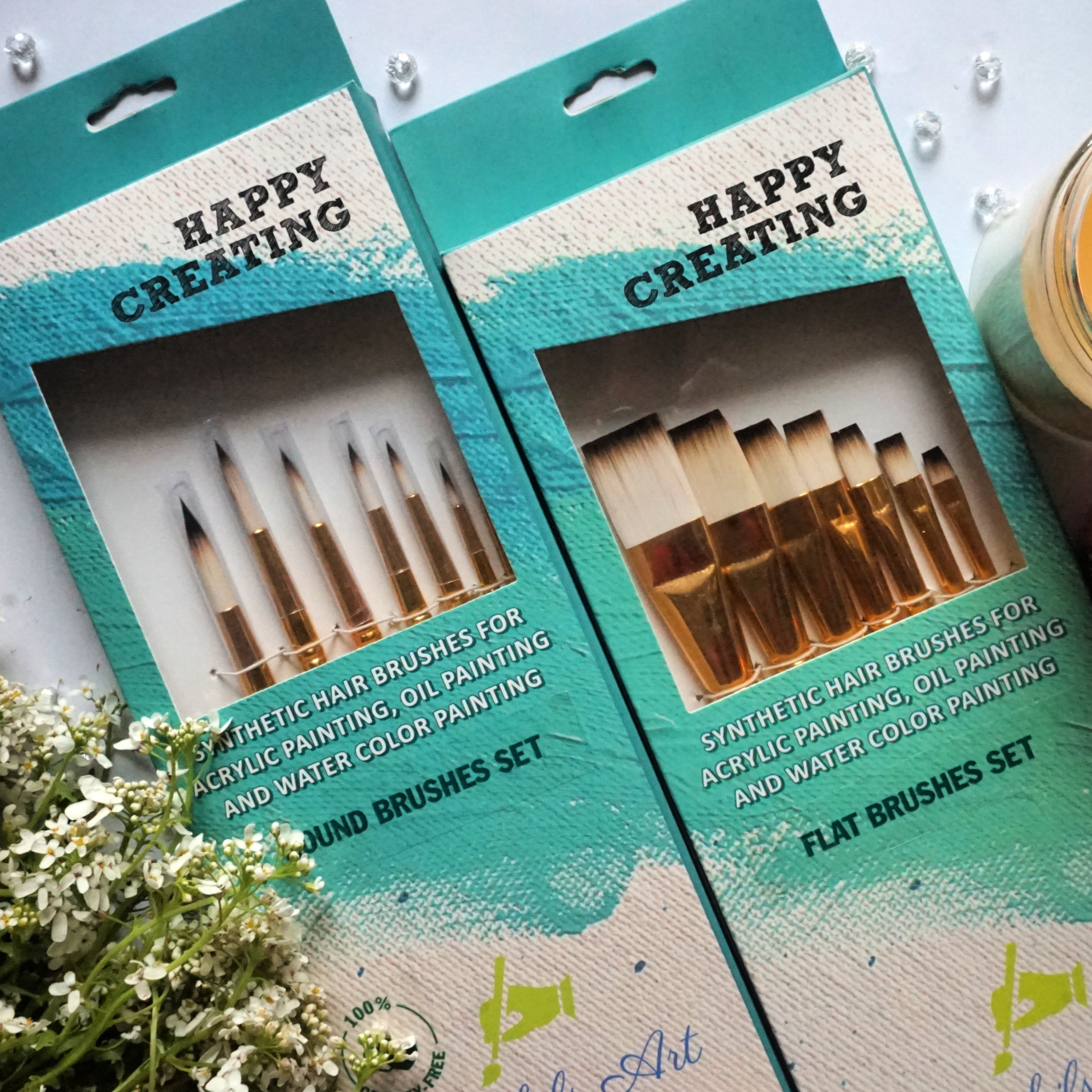 COMBO 13 :- Round set + Flat brushes set