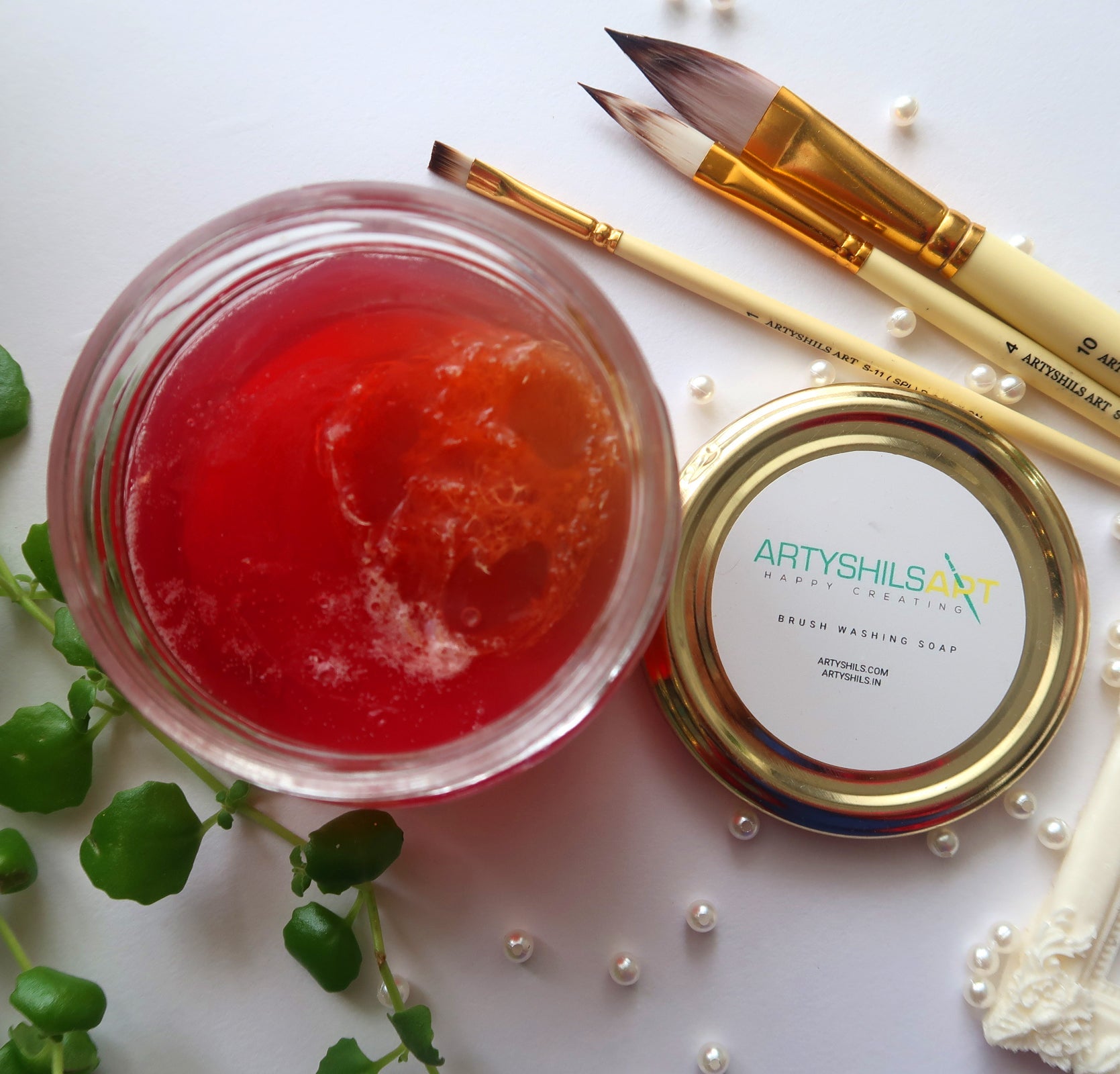 BRUSH CLEANING GLASS SOAP JAR JUTE TEXTURE