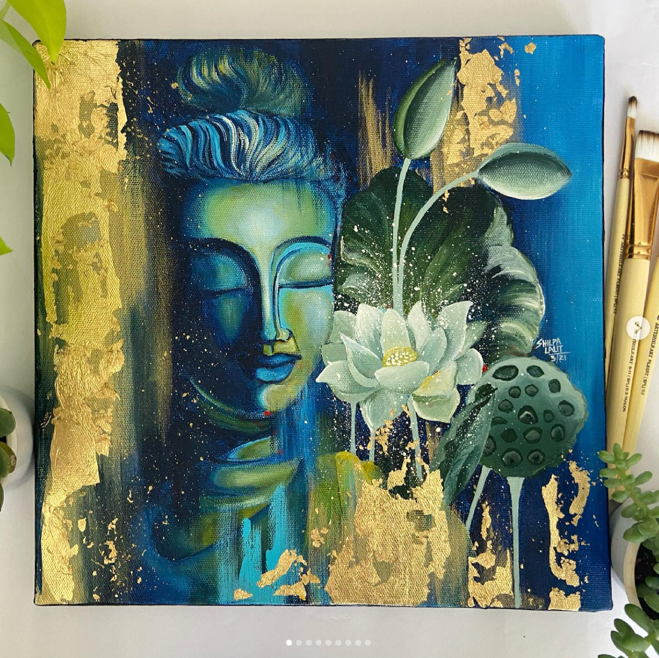 RED BLUE AND GOLD BUDDHA + BONUS BUDDHA PAINTING WORKSHOP