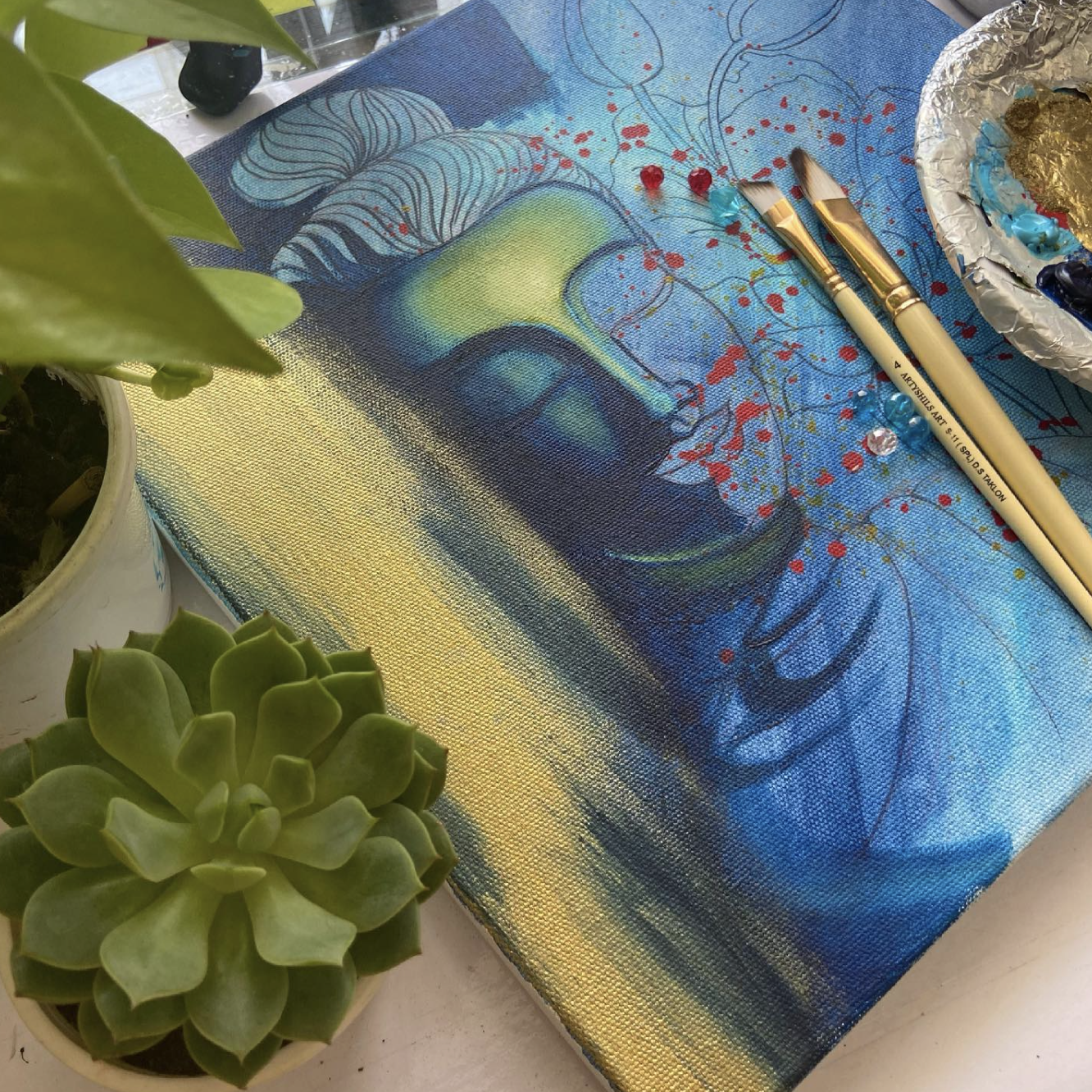 RED BLUE AND GOLD BUDDHA + BONUS BUDDHA PAINTING WORKSHOP