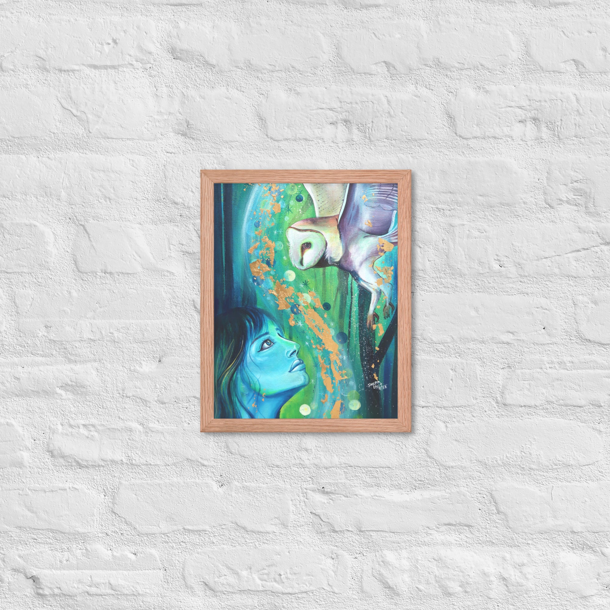 Framed Art Print :- CONNECTION | GIRL AND THE OWL