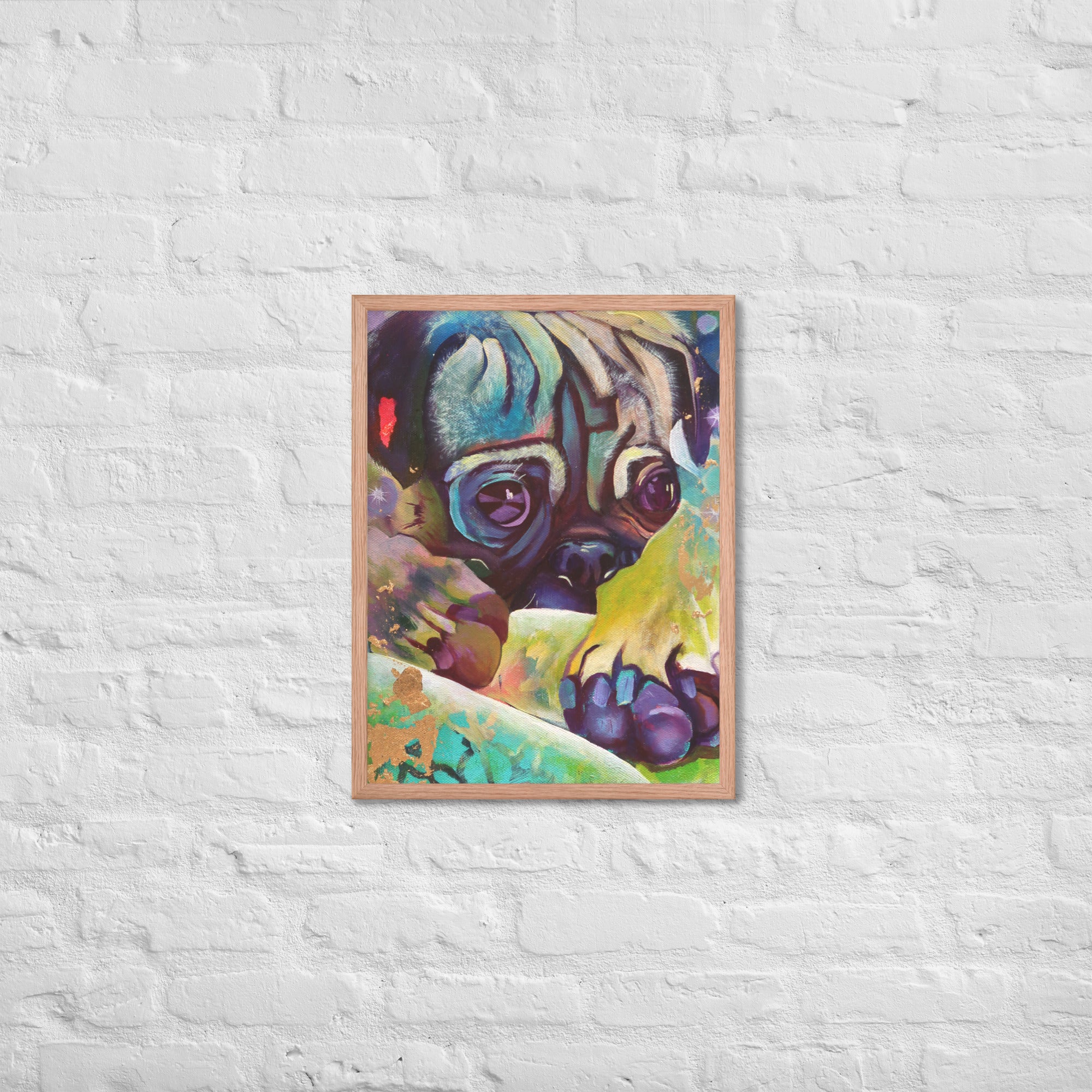 FRAMED ART PRINT :- THE PUG