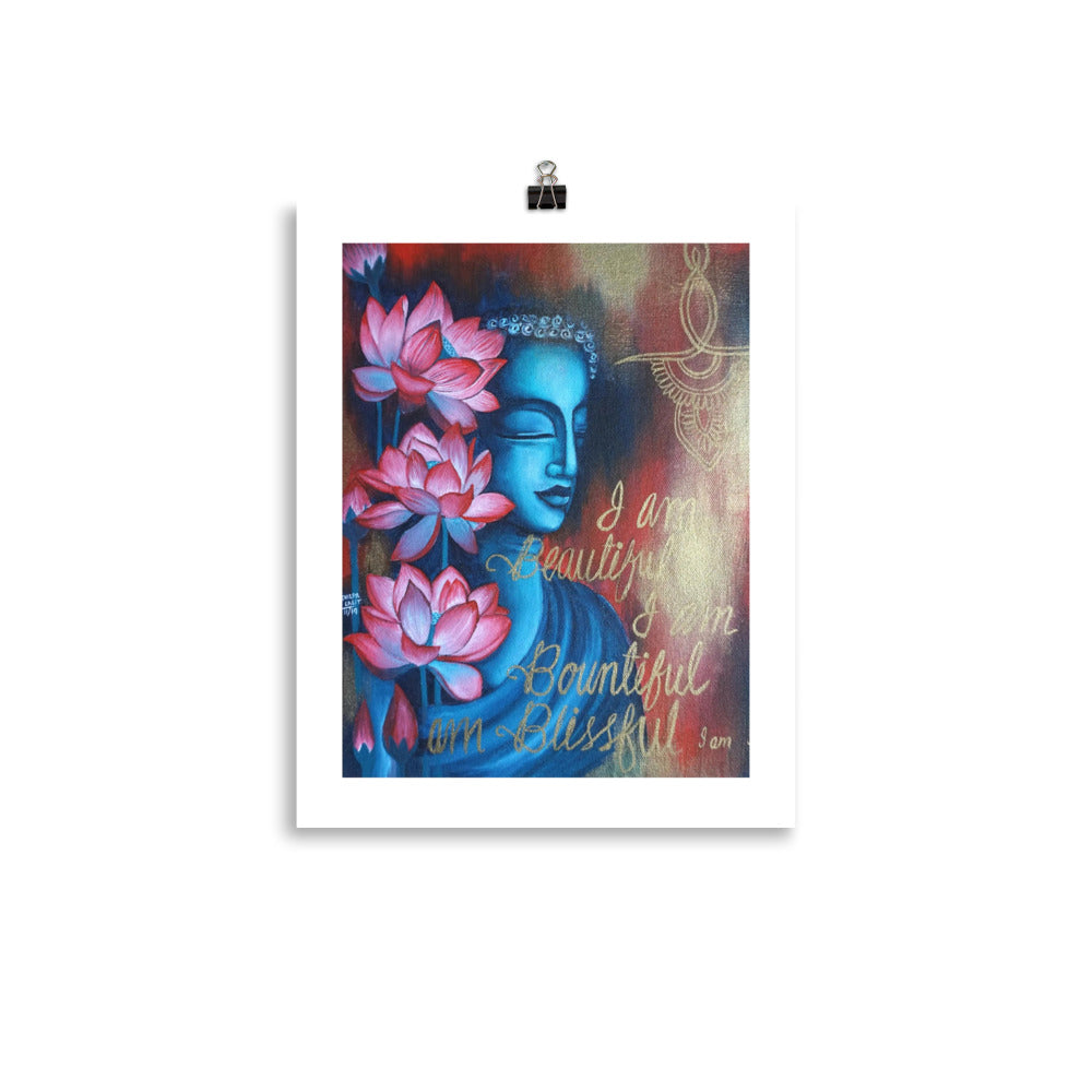 FINE ART PRINT :- “ I AM AFFIRMATION MEDITATING BUDDHA "