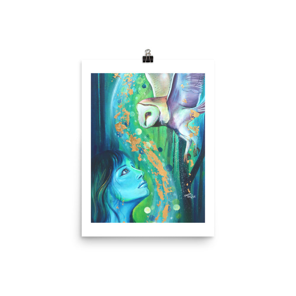 FINE ART PRINT :- Connection | Girl and the owl