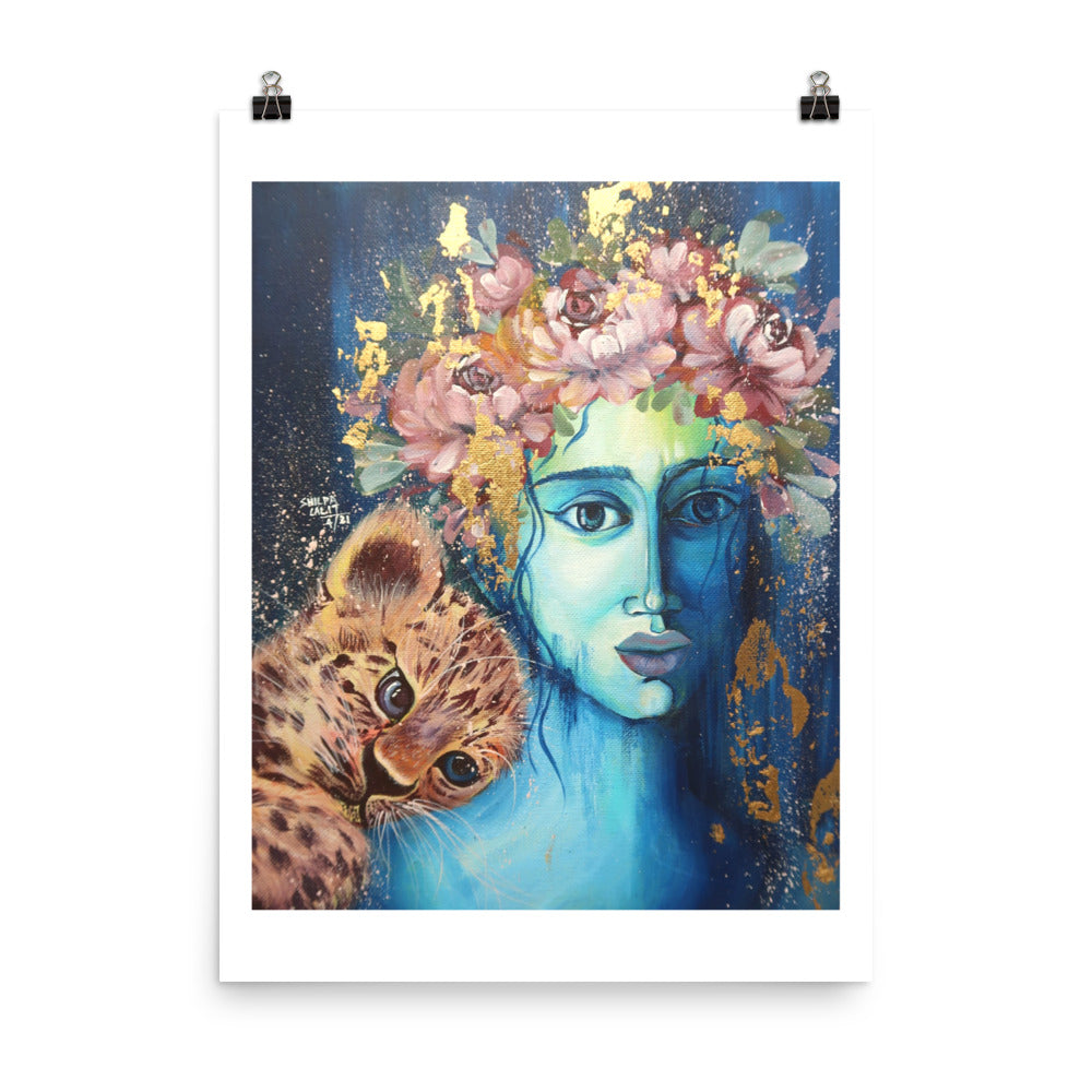 FINE ART PRINT :- GIRL WITH THE TIGER