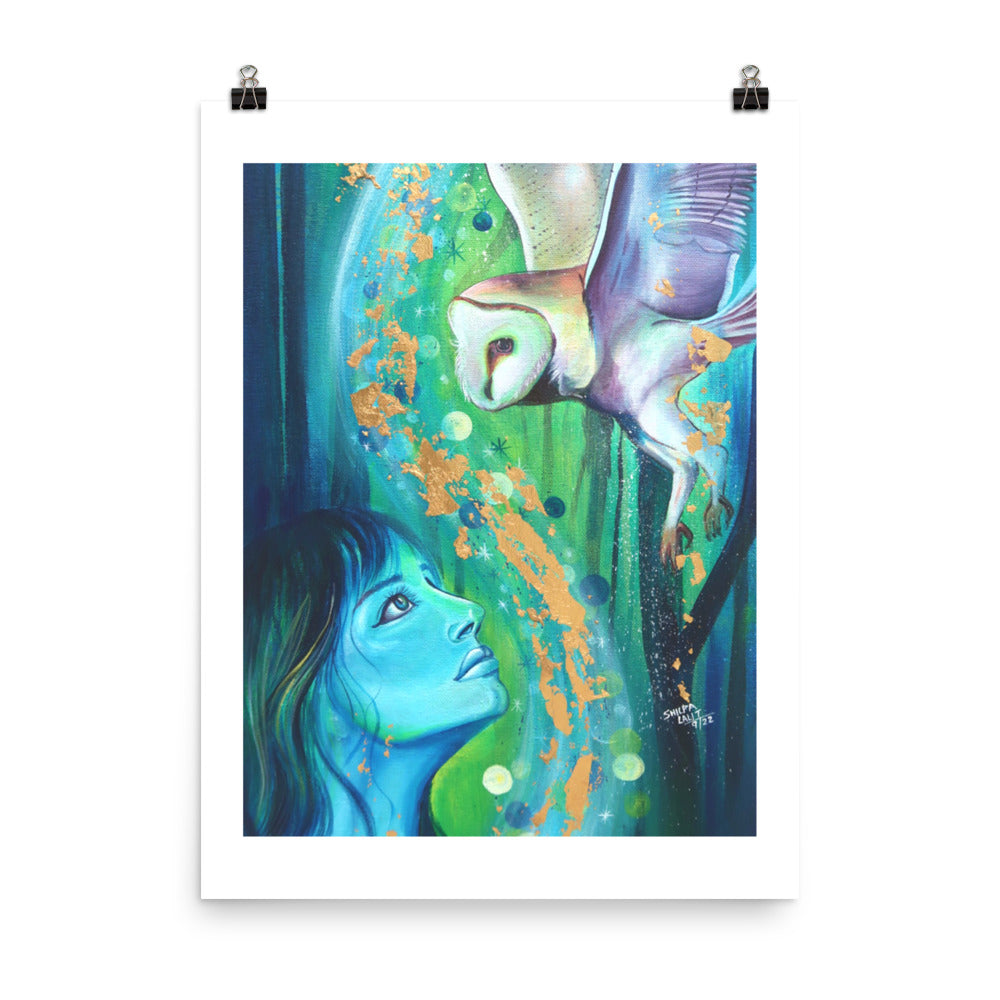 FINE ART PRINT :- Connection | Girl and the owl