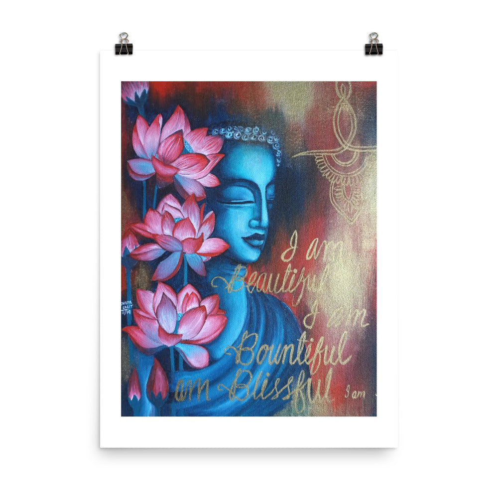 FINE ART PRINT :- “ I AM AFFIRMATION MEDITATING BUDDHA "