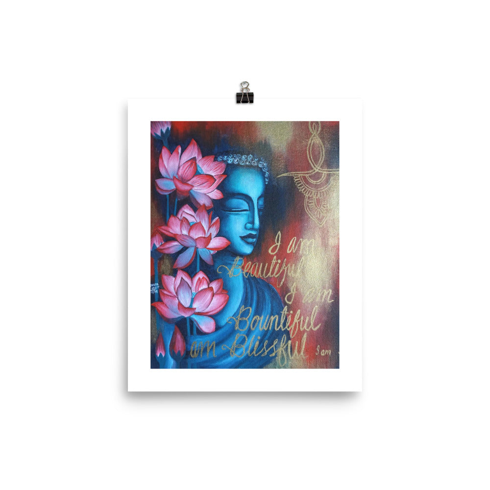 FINE ART PRINT :- “ I AM AFFIRMATION MEDITATING BUDDHA "