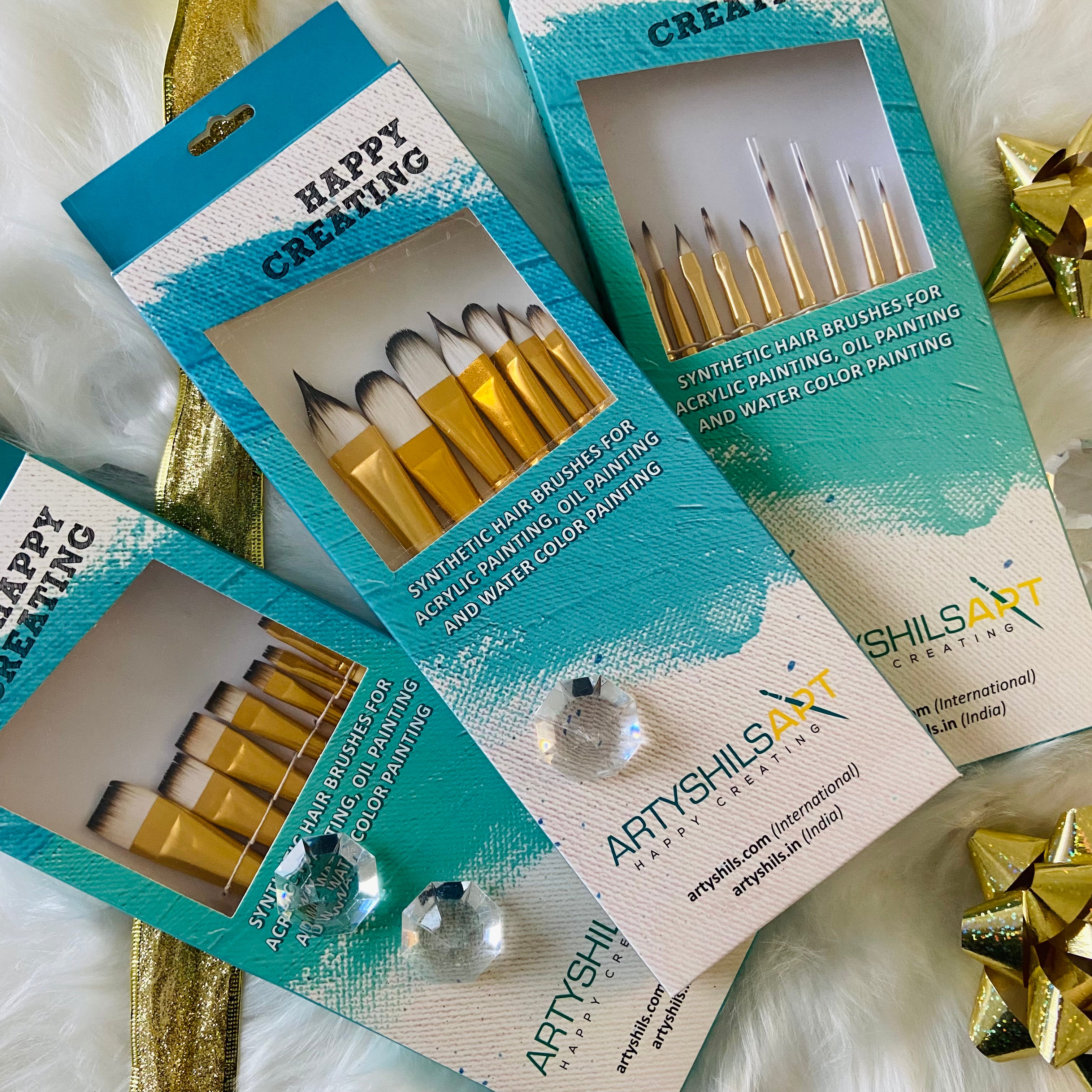 Gift 001 :- Gift for oil painting artist | 3 Brush sets | Blender. Mix. Fine details plus