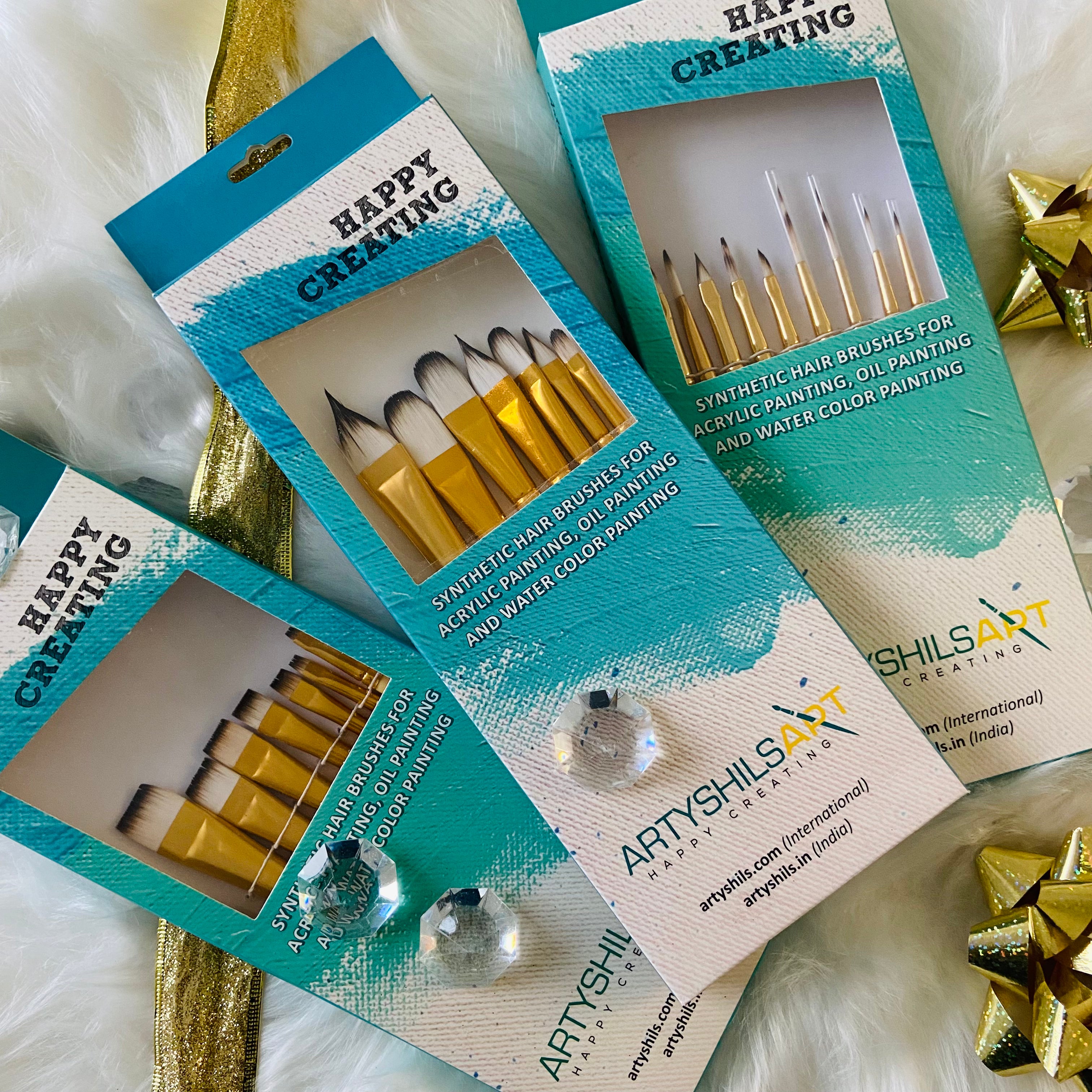 Gift 001 :- Gift for oil painting artist | 3 Brush sets | Blender. Mix. Fine details plus