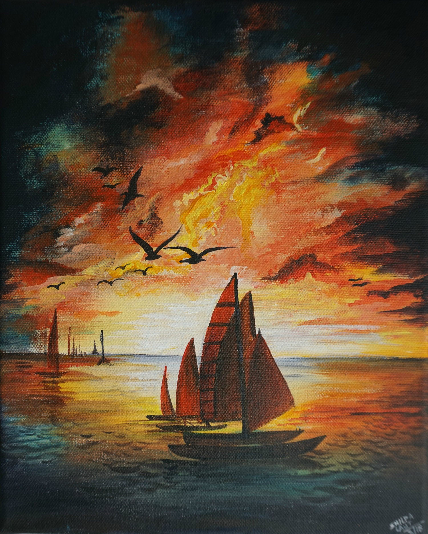 Sunset Acrylic Painting Workshop (2 Paintings) | Step-by-Step Canvas Art Class for Beginners