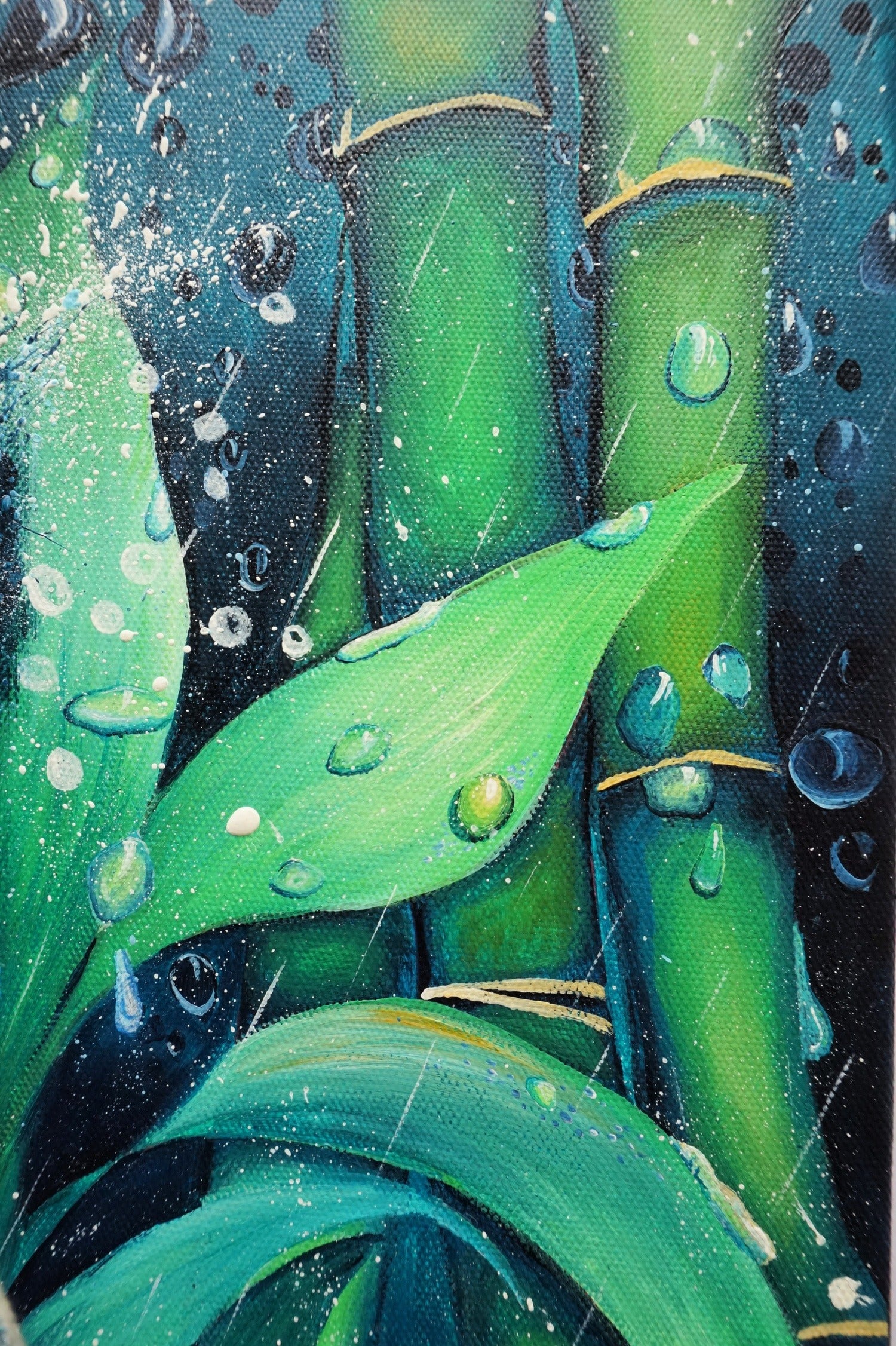 Meditating Buddha Among Wet Bamboo : Detailed Acrylic Painting Workshop