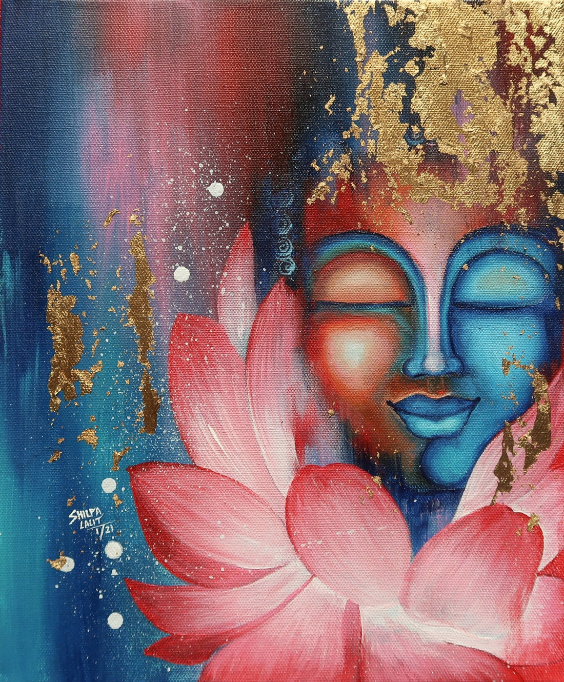 Listen to the Universe + Happiness &amp; Peace : 2 Detailed Buddha Acrylic &amp; Gold Leaf Painting Workshops