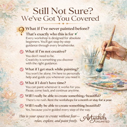 Artyshils Unlimited : Rent the Workshops | 50+ Beginner-Friendly Painting Classes (Acrylic &amp; Mixed Media)