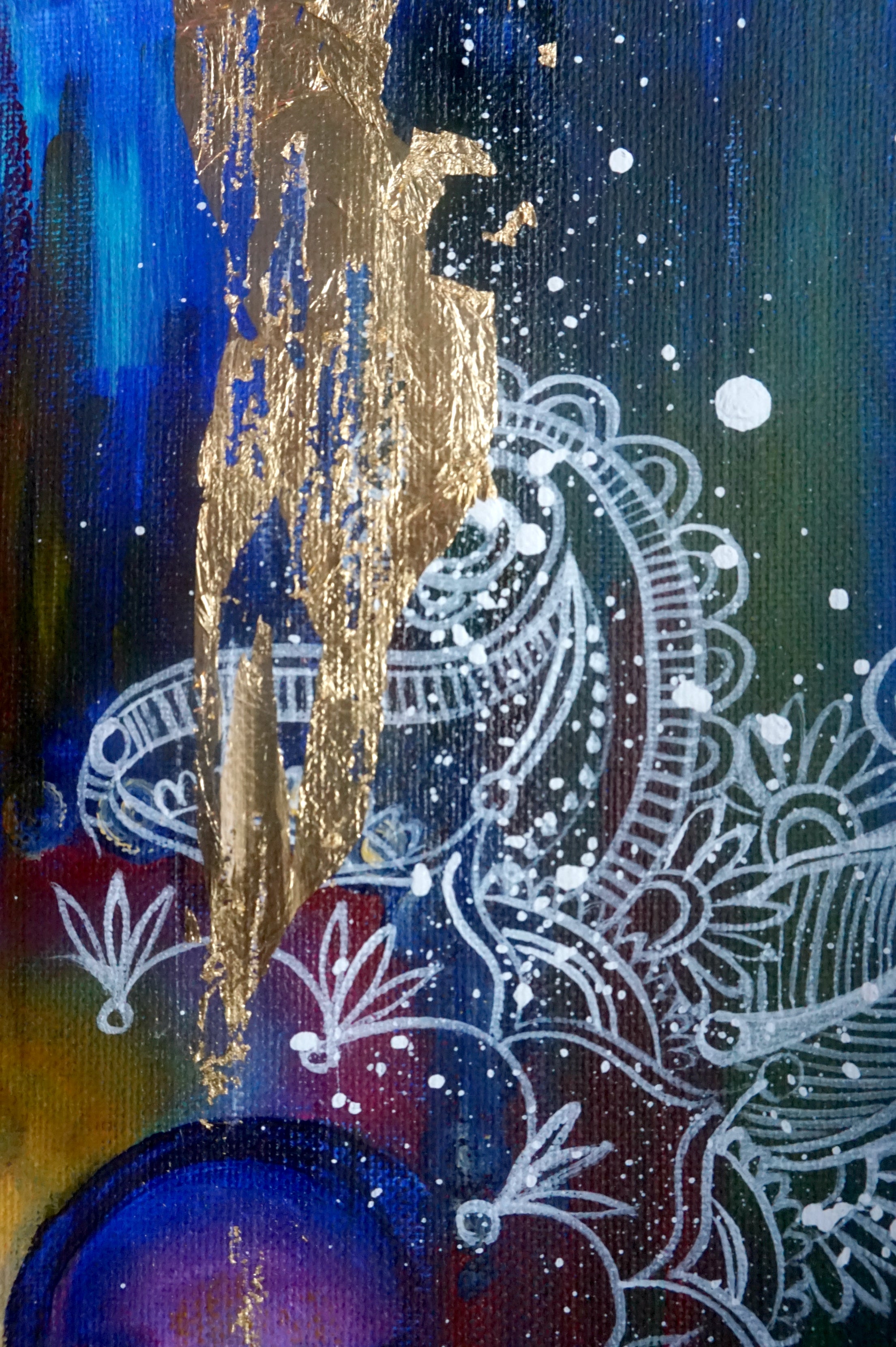 Meditating Buddha with Gold Leaf : Detailed Acrylic &amp; Mixed Media Painting Workshop
