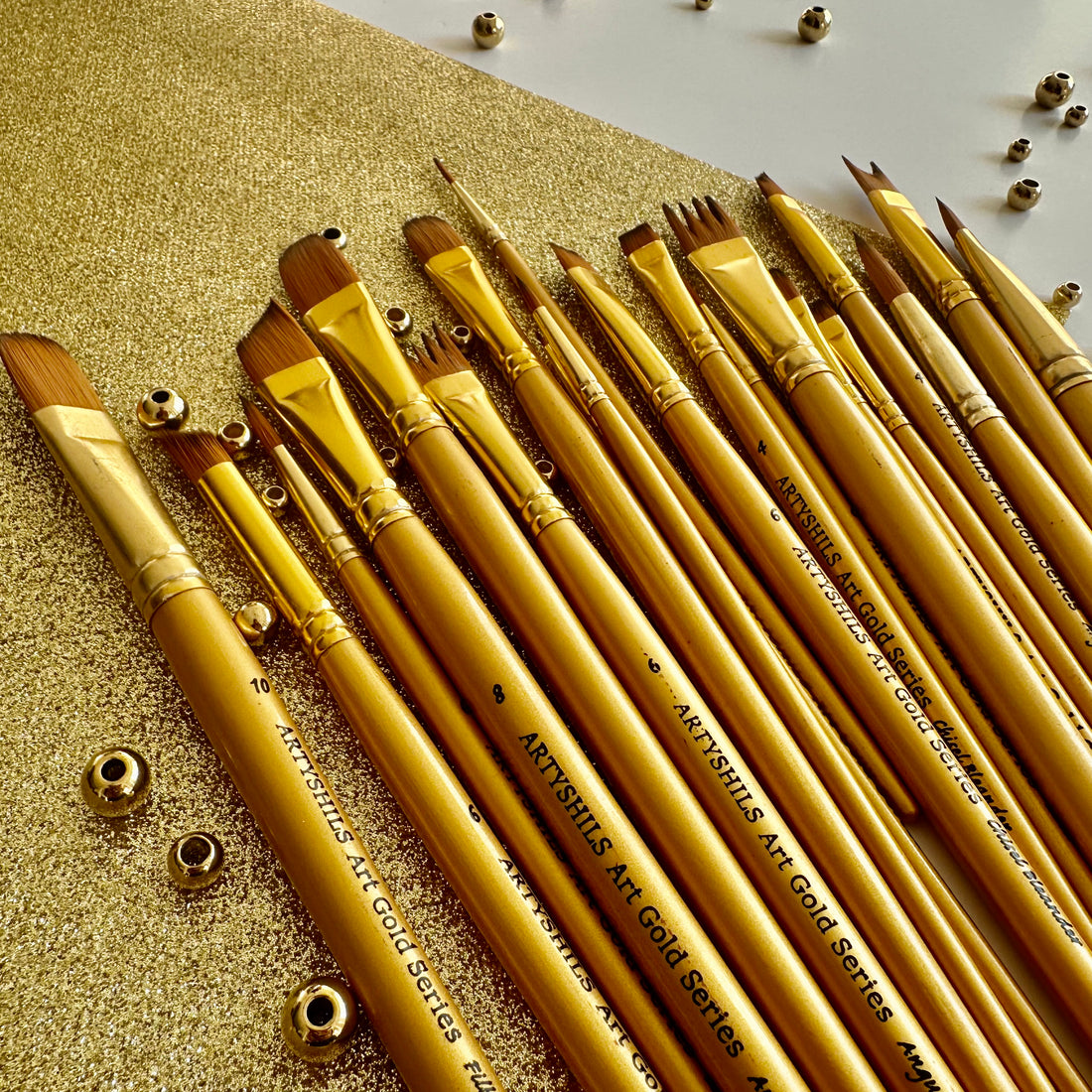 All 20 Brushes : Gold Glow Collection | Synthetic Hair | Vegan