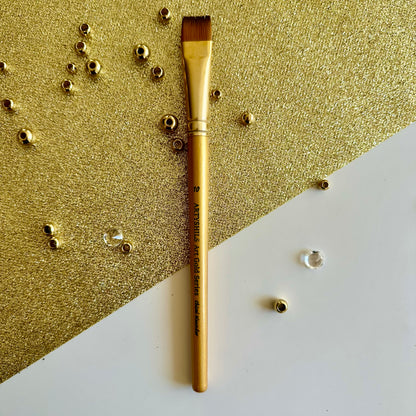 No.10 Chisel Blender Brush : Gold Glow Collection | Synthetic Hair | Vegan