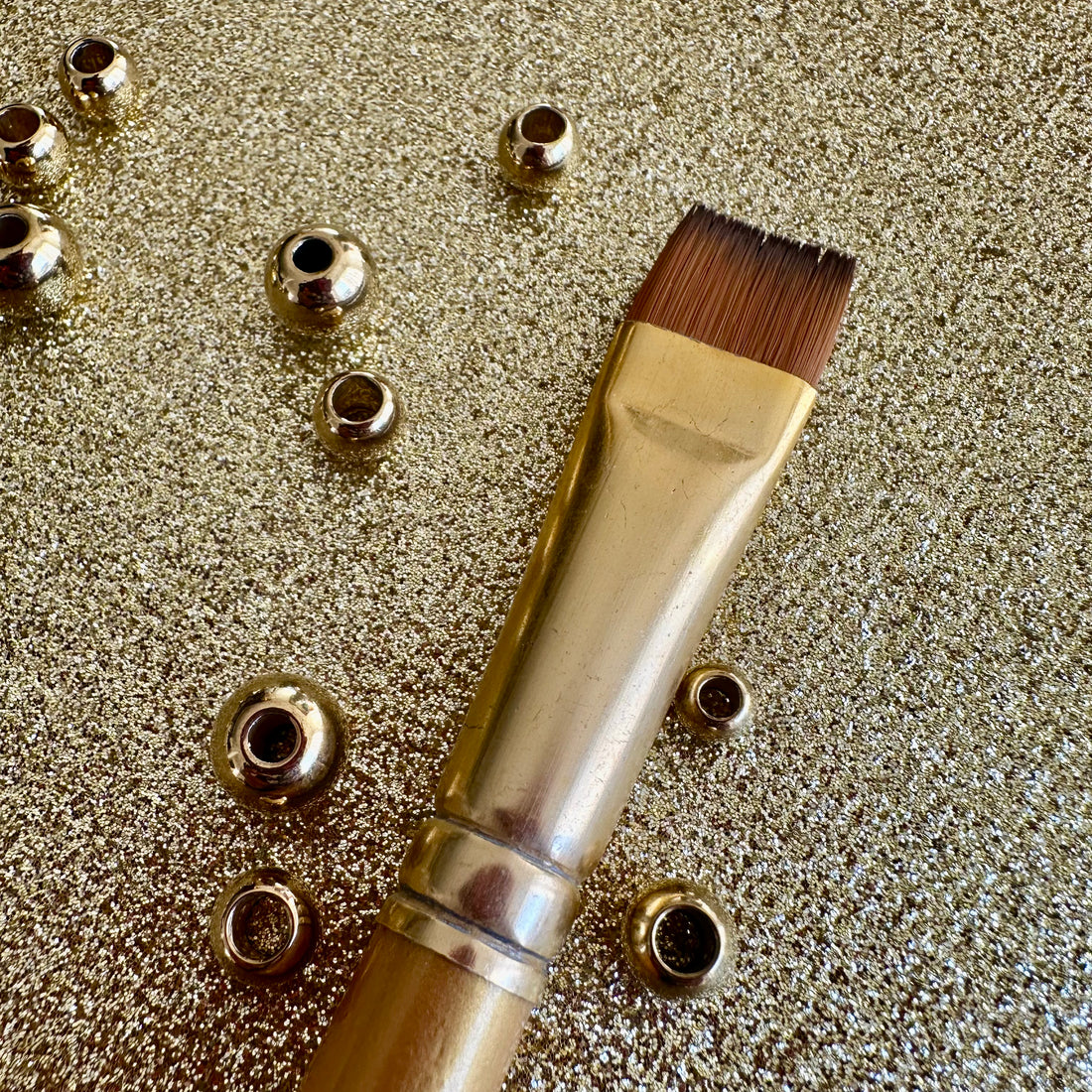 No.10 Chisel Blender Brush : Gold Glow Collection | Synthetic Hair | Vegan