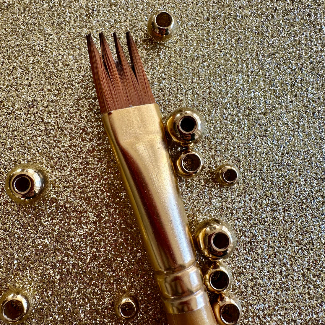 No.8 Flat Comb Hair Brush : Gold Glow Collection | Synthetic Hair | Vegan