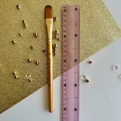 No.10 Filbert Hair Brush : Gold Glow Collection | Synthetic Hair | Vegan