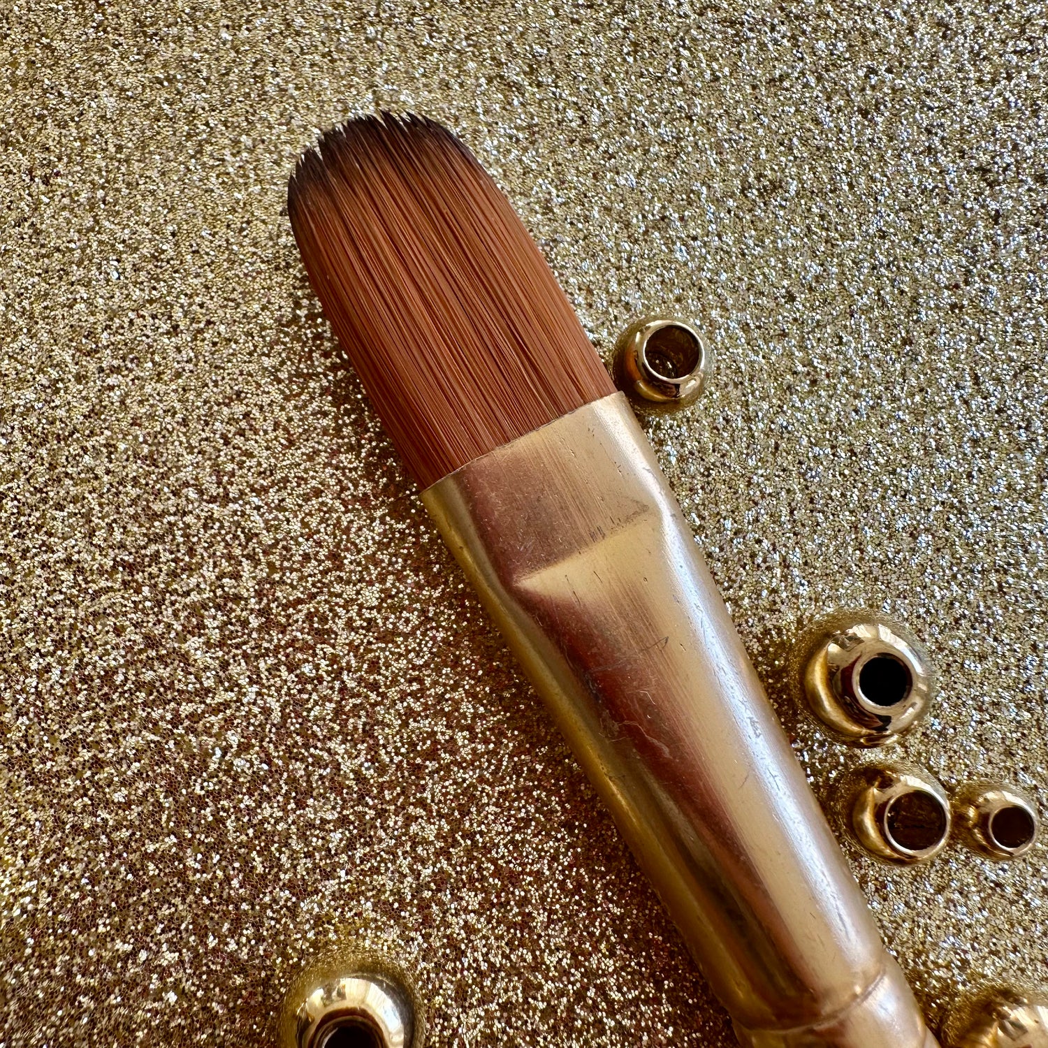 No.10 Filbert Hair Brush : Gold Glow Collection | Synthetic Hair | Vegan