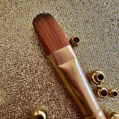 No.10 Filbert Hair Brush : Gold Glow Collection | Synthetic Hair | Vegan