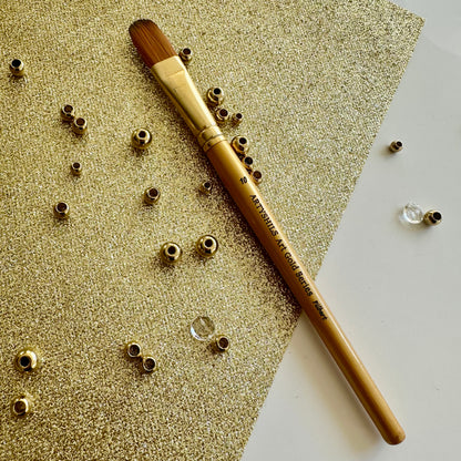 No.10 Filbert Hair Brush : Gold Glow Collection | Synthetic Hair | Vegan