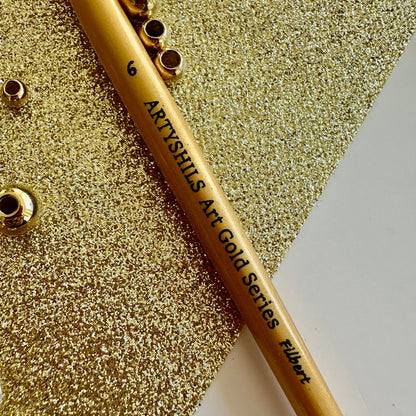 No.6 Filbert hair Brush : Gold Glow Collection | Synthetic Hair | Vegan