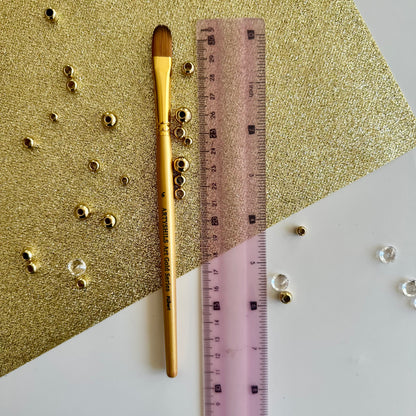 No.6 Filbert hair Brush : Gold Glow Collection | Synthetic Hair | Vegan