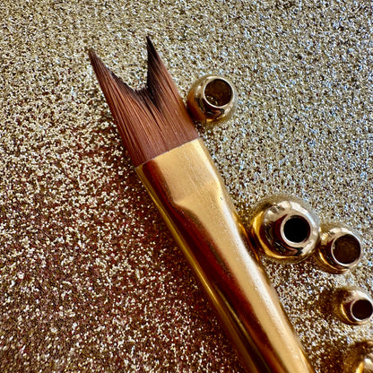 No.6 Notch hair Brush : Gold Glow Collection | Synthetic Hair | Vegan