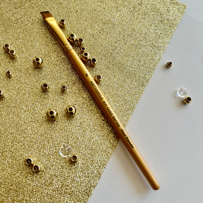 No.6 Chisel Blender Brush : Gold Glow Collection | Synthetic Hair | Vegan