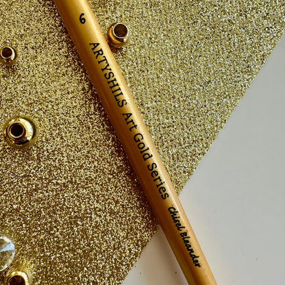 No.6 Chisel Blender Brush : Gold Glow Collection | Synthetic Hair | Vegan