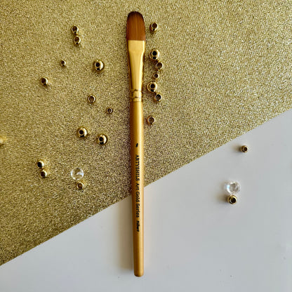 No.8 Filbert Hair Brush : Gold Glow Collection | Synthetic Hair | Vegan