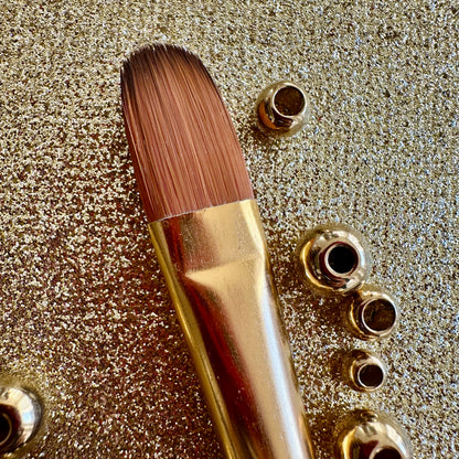 No.8 Filbert Hair Brush : Gold Glow Collection | Synthetic Hair | Vegan
