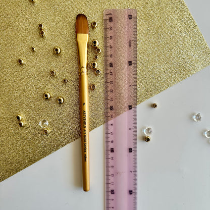 No.8 Filbert Hair Brush : Gold Glow Collection | Synthetic Hair | Vegan