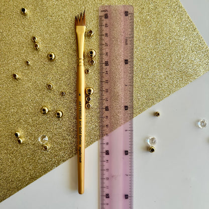 No.6 Angular Comb hair Brush : Gold Glow Collection | Synthetic Hair | Vegan